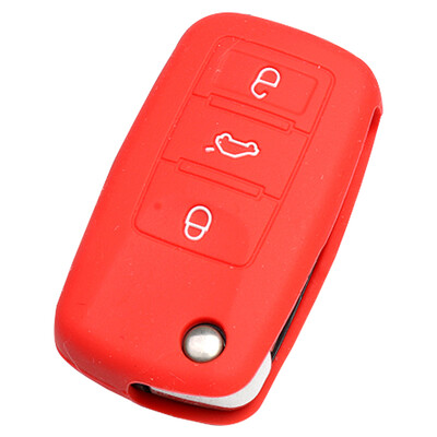 

KOOLIFE Car Key Holder Silicone Case Buckle Volkswagen New Passat Sagitar Golf Jetta Santana Bora Tiguan View Touran Longi POLO Octavia Lingdu Volkswagen Pomegranate Red