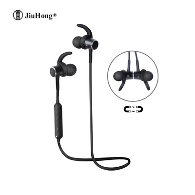 

WH HT6 Металлические магнитные гарнитура спорт стерео бас-анти-пот беспроводной блютуз видео наушники для xiaomi samsung iphone