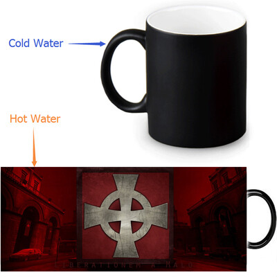 

The Knights Templar 350ml/12oz Heat Reveal Mug Color Change Coffee Cup Sensitive Morphing Mugs Magic Mug Milk Tea Cups