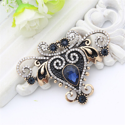 

Винтаж турецкой цветочной броши Pin Античный золотой цвет Кристалл Корсаж Смола Броши Броши Арабская леди Лацкан Хиджаб Шарф Pin