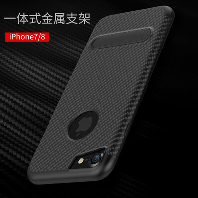 

STRYFER Apple 78 Phone Case iPhone7 8 Case Carbon Fiber Series All-inclusive Drop-resistant Slip-resistant Invisible Bracket Soft Case - Black