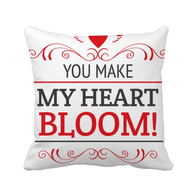 

You Make My Heart Bloom Valentine Square Throw Pillow Insert Cushion Cover Home Sofa Decor Gift