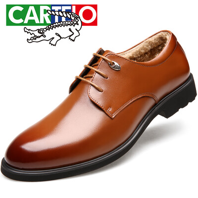 

Cartelo (Cartelo) Британские кожаные мужские деловые случайные мужские туфли кружева свадебные туфли, чтобы помочь низкой мужской коричневый 1511 плюс хлопок версии 43