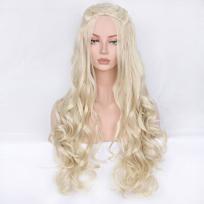 

Game of Thrones Wigs Costume Cosplay Wig Daenerys Targaryen Long Wavy Silver Hair Wigs for Women Halloween Theme Party