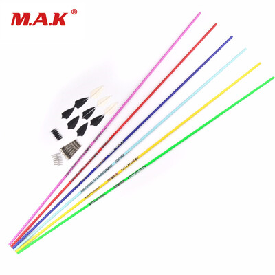 

6 pcs Spine 700 Pure Carbon Arrow Set 31 Inches OD 6mm with Arrowheads Feathers&Nocks DIY for Archery Shooting Hunting