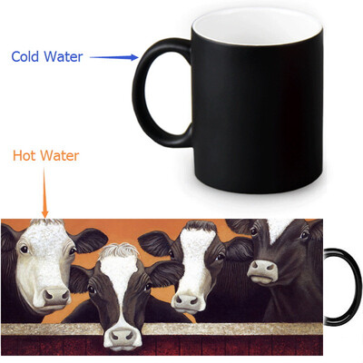 

Cow 350ml12oz Heat Reveal Mug Color Change Coffee Cup Sensitive Morphing Mugs Magic Mug Milk Tea Cups