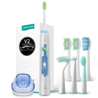 

Lebond electric toothbrush rechargeable adult sonic vibration smart touch household waterproof toothbrush V2 blue