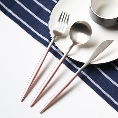 

Jia Bai Western steak fork spoon three sets of powder silver series CF1620