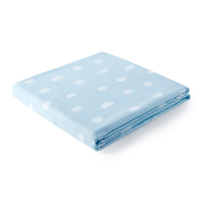 

Cotton Age PurCotton baby gauze bath towel 80140cm blue bottom white cloud 1 strip