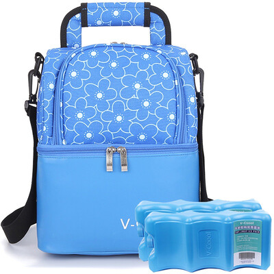 

V-Coool suit love cottage double-layer large capacity breast milk preservation package Mommy back milk bag milk storage bag rose red dry blue ice 2