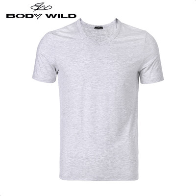 

BODY WILD Buddy Weide 1 piece Mens T-shirt Modal Short Sleeve V-neck Bottom Top ZBN12FL1 Gray 185