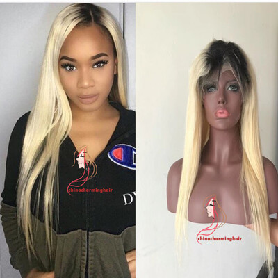 

Ombre Blonde Color Lace Front Human Hair Wigs With Baby Hair 1b613 Brazilian straight Human Hair Pre Plucked Natural Hairline
