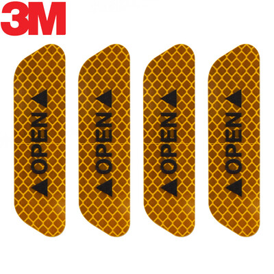 

3M светоотражающие наклейки дверная дверь безопасность предупреждение автомобильные наклейки автомобильные наклейки 2.5 * 9.3cm (4 шт.) Бриллиант красный