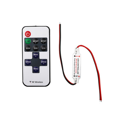 

LED Strip Controller DC12-24V Wire Connector 11key RF Wireless Controller For Single Color LED Strip