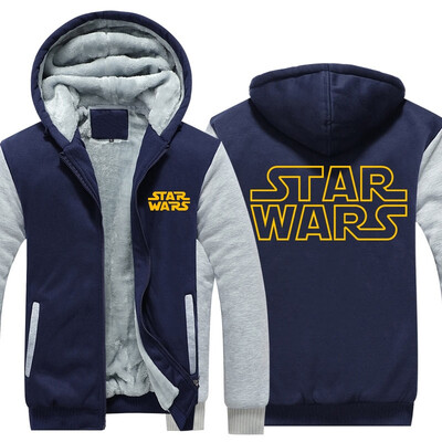 

2018 New Dropshipping Star Wars Unisex Cold Proof Thicken Hoodies Sweatshirts Jacket Coat Cosplay Star War Zipper Fleece Hoodie