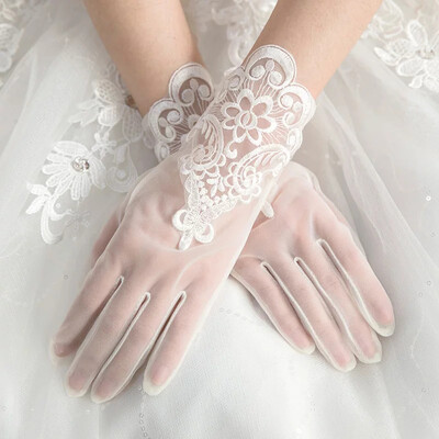 

Women Lace Bridal Bride Short Gloves Wrist Wedding Party Costume Prom