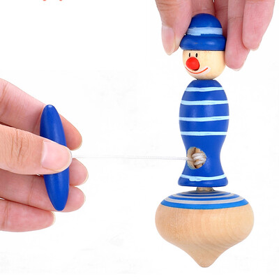 

goki wooden traditional toys Clock bears Mini Bead Frames Floating ball press&shake figures Top with pull out string