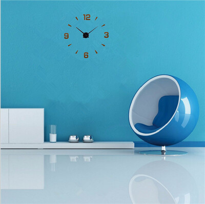 

3D настенные часы безрамные Современные зеркальные металлы Большие настенные наклейки Часы настенные часы Room Home Decorations