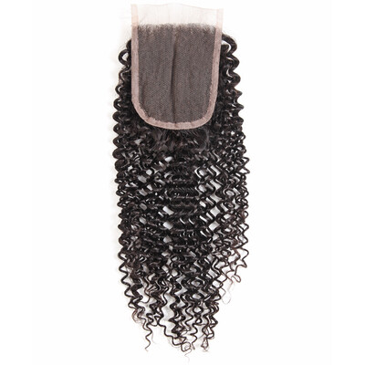 

Sparkle Diva Kinky Curly Lace Closure 100% Human Hair Natural Color Remy Hair 4x4 With Baby Hair 130% Density