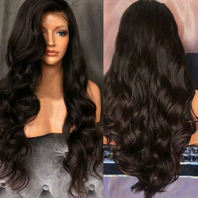 

180 Pre-plucked Brazilian Virgin Hair Lace Front Wig Wavy For women Brazilian Body Wave