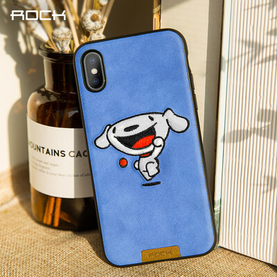 

Jingdong joy joint name Locke ROCK Apple X10 Mobile Shell iPhoneX10 Cover Hard-shell Embroidery JOY Jumping blue