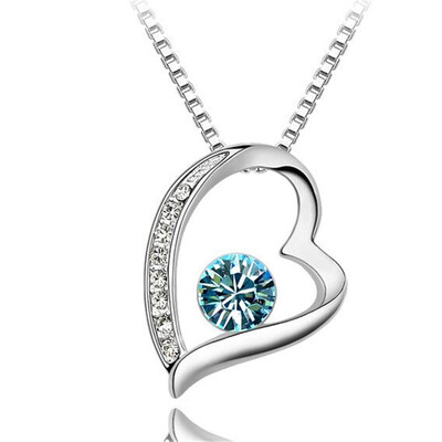 

Austrian Crystal Love Heart Shape Necklaces for Women 2018 New Fashion Elegant Ladies Jewelry Gift Wholesale 2186