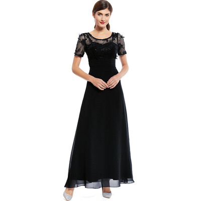 

CAZDZY Scoop Neck Short Sleeves A-Line Mother Of The Bride Dress