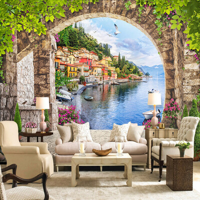 

Custom Photo Wall Papers 3D Stereo Arch City Building Murals Living Room Bedroom Restaurant Background Wallpaper Roll Home Decor