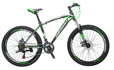 

EUROBIKE 26" Mountain Bike 21 Speed Daul Disc Brakes Front Suspension Full Bicycle MTB Sale