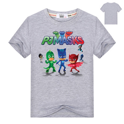 

PJ MASKS Cartoon Print Дети Футболки с коротким рукавом Детская одежда для девочек Летние майки для девочек Хлопковые тройники Топ