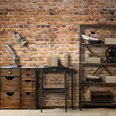 

Custom 3d mural 3D red brick building photography background wall bedroom bar restaurant wallpaper mural