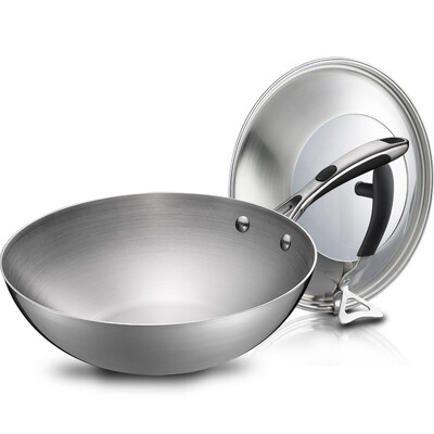 

【Jingdong Supermarket】 Ai Shida five-layer composite 304 stainless steel smoke-free wok SW1330 health uncoated induction cooker wok
