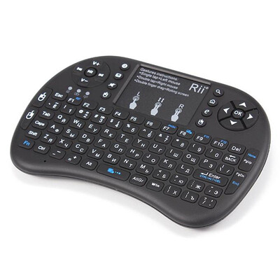 

Русская версия Rii i8 + 2.4GHz Wireless 92-Key Keyboard Air Mouse с многоточечным управлением - черный