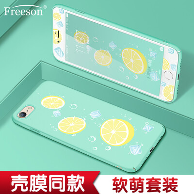 

Freeson Apple iPhone7 & 8 Mobile Shell Apple 7/8 Мультфильм Стальной Скраб Сандалии Окрашенные Мужчины и женщины 4.7 дюймов Обложка + Стеклянная пленка Set Ice Lemon - Green
