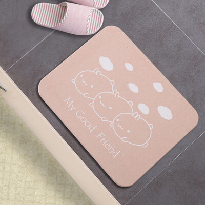 

Suart diatom mud diatomaceous earth bathroom absorbent floor mats quick-drying mat door mat 3545cm 1035-002 cute rabbit pink