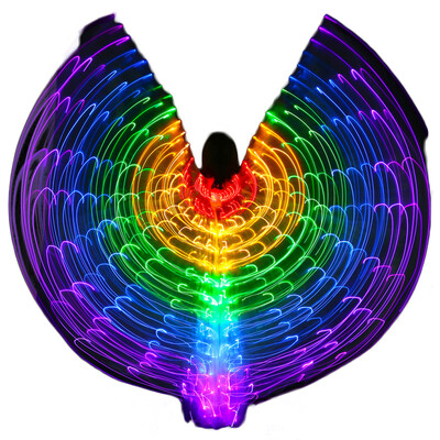 

Stage Performance Props Women Dance Accessory DJ LED Dance Wings Light Up Wing Costume LED Dance Wings Rainbow Colors No Sticks