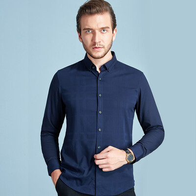 

Bestn с длинными рукавами рубашка сплошной цвет удобная и удобная рубашка для бизнеса рубашка темно-синий 56 (190 / 108A)