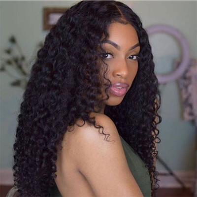 

Free Part Natural Color Virgin Human Hair 8A Grade 130 Brazilian Hair Tight Curly Lace Front Wig for Black Women