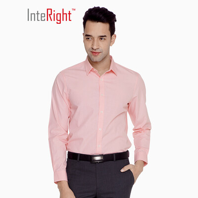 

INTERIGHT Fruit Color Business Casual Plaid Shirt Men&39s Long Sleeves Orange Plaid 40 Yards