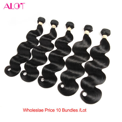

Alot Wholesale Malaysian Body Wave human hair 10 bundles Natural Color 8-20 inch
