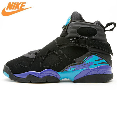 

Nike Air Jordan 8 Ретро aqua Джо aj8 Для Мужчин's Баскетбольные кеды, Спортивная обувь, all-Star черный фиолетовый воды 305381 025