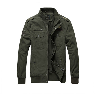 

Diliba Mens Casual Cotton Military Jacket Coat Black-Khaki-Army Green