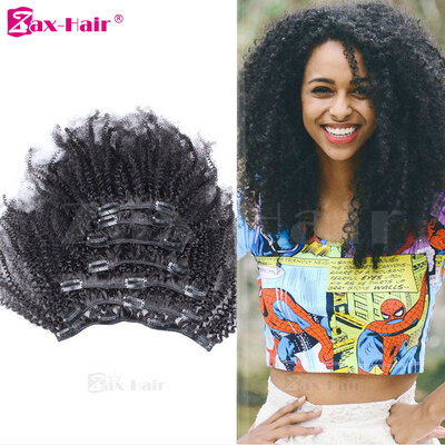 

Clip In Hair Extensions Virgin Brazilian Clip In Human Hair Extensions For Black Women Kinky Curly Natural Black 100gset Zax Hai