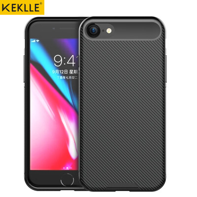 

KEKLLE Apple 87 Phone Case Cover iPhone87 Mobile Shell New Carbon Fiber Texture Lightweight Anti-slip silicone Soft shell 47 Inch Black