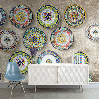 

Custom Wall Mural Обои Чешский европейский классический стиль Мода Цветочный узор Мраморная плитка Большие обои для рабочего стола Картина