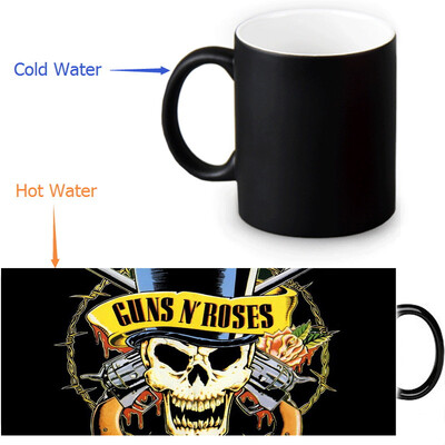 

Guns and Rose 350ml/12oz Heat Reveal Mug Color Change Coffee Cup Sensitive Morphing Mugs Magic Mug Milk Tea Cups