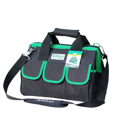 

Old A LAOA green black Oxford cloth multi-purpose tool bag thickening tool bag storage bag repair kit electrician 14 inch LA212819