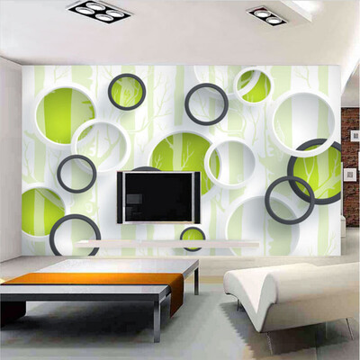 

Custom 3D Mural Wallpaper Modern European Living Room TV Background Non-woven Wallpaper Wall Covering Murals Geometric Circles