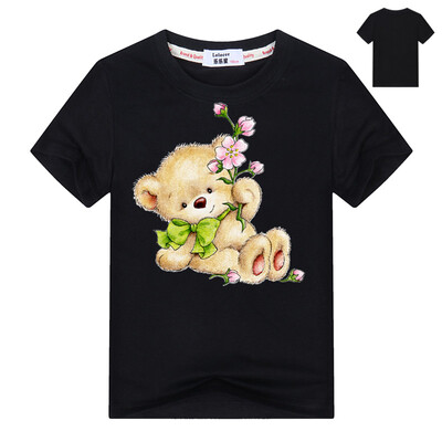 

Тенденции Стили Девушки Мультфильм Животные Футболка Kawaii 3D Pattern Медведь печати O-Шея Повседневная Короткие рукава Тройники