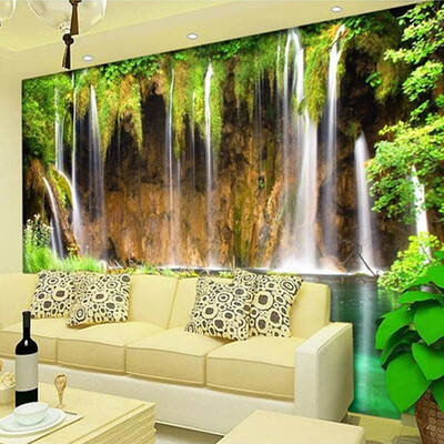 

Chinese Style Waterfall Nature Landscape Photo Mural Wallpaper Living Room Hotel Classic Decor Non-Woven Wall Papers Papel Tapiz
